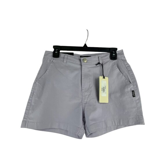 Silver Jeans Co. Womens Classic Fit Mid-Rise Shorts Sz 6 Light Gray Cotton Blend - Picture 1 of 7